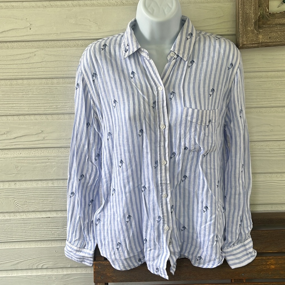 Rails Linen Charli Mermaid Button Down Top - image 7
